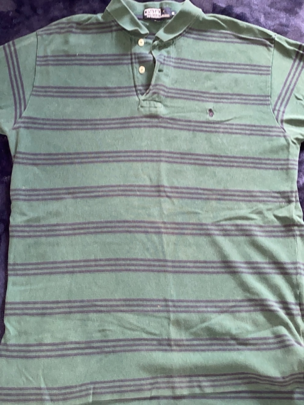Men's Polo Ralph Lauren Green Striped Polo Shirt